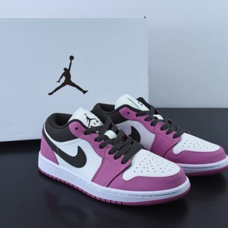 NK Air Jordan 1 Low AJ1 乔1白粉黑勾 低帮休闲板鞋  货号：DC1767-160