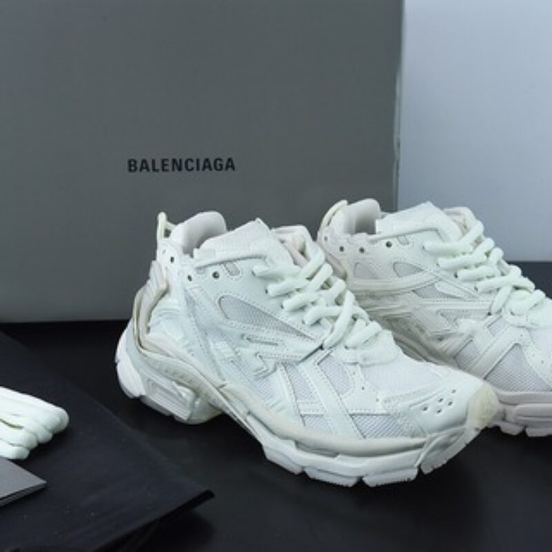 BALENCIAGA Runner Sneaker"White/Orange/Black"慢跑系列低帮复古野跑潮流姥爹