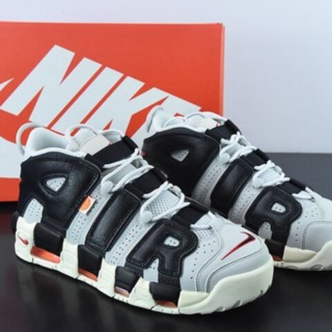 Q01W4 纯原Air More Uptempo 复古灰黑橙男女同款运动鞋官方 货号：DX3360 001