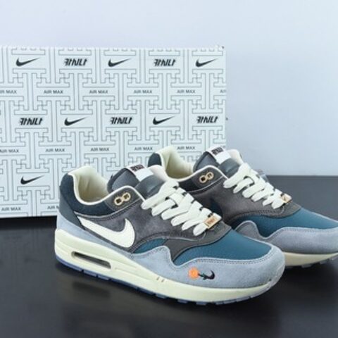 KASINA x Air Max 1"Won-Ang Grey"初代复古气垫百搭休闲运动慢跑鞋“灰蓝鸳鸯” 货号：DQ8475 001