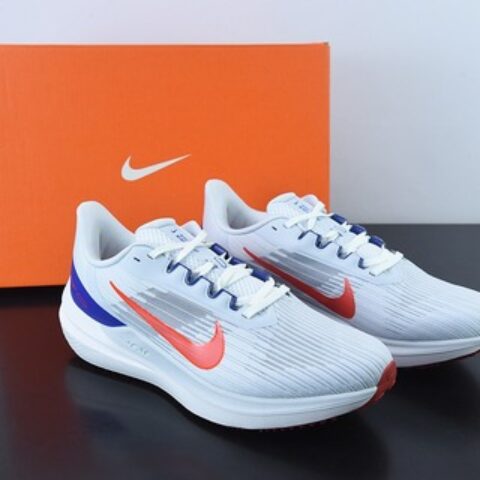 NK Zoom Winflo 9 W9 超轻网面跑步鞋 白蓝橙 货号：DD6203-006