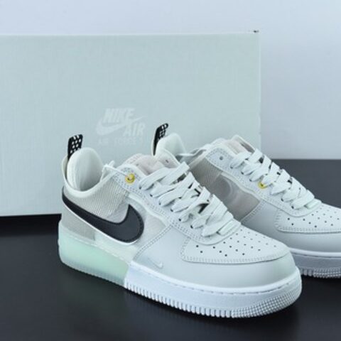 Nike Air Force 1 Low 灰绿双勾解构 空军一号低帮运动休闲百搭板鞋 货号：DM0573-001