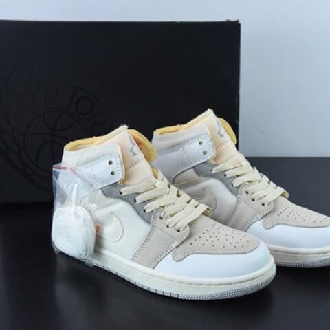 Air Jordan 1 MID 白灰 AJ1乔1中帮休闲板鞋 货号：DM9652 100