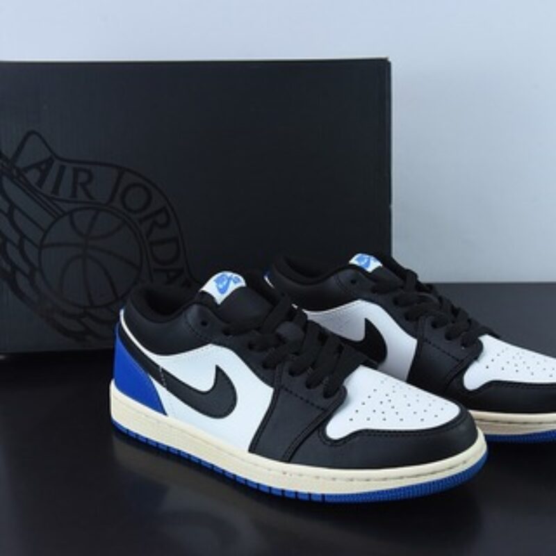 Air Jordan 1 Low AJ1 乔1黑蓝 鬼脸男女同款休闲板鞋 货号： DM7078-110