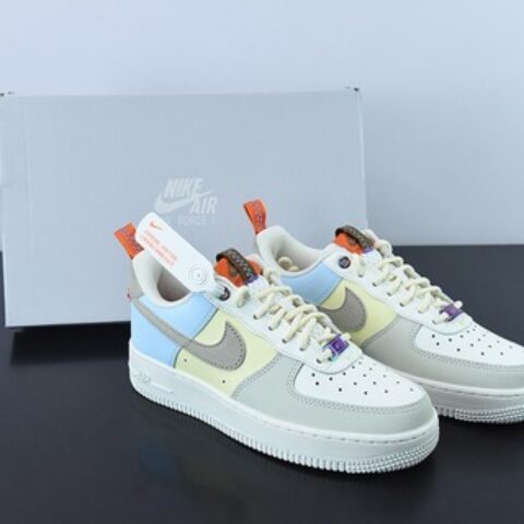 Nike Air Force 1 Low 奶白蓝红拼接 空军一号低帮运动休闲百搭板鞋 货号：DX6042-111