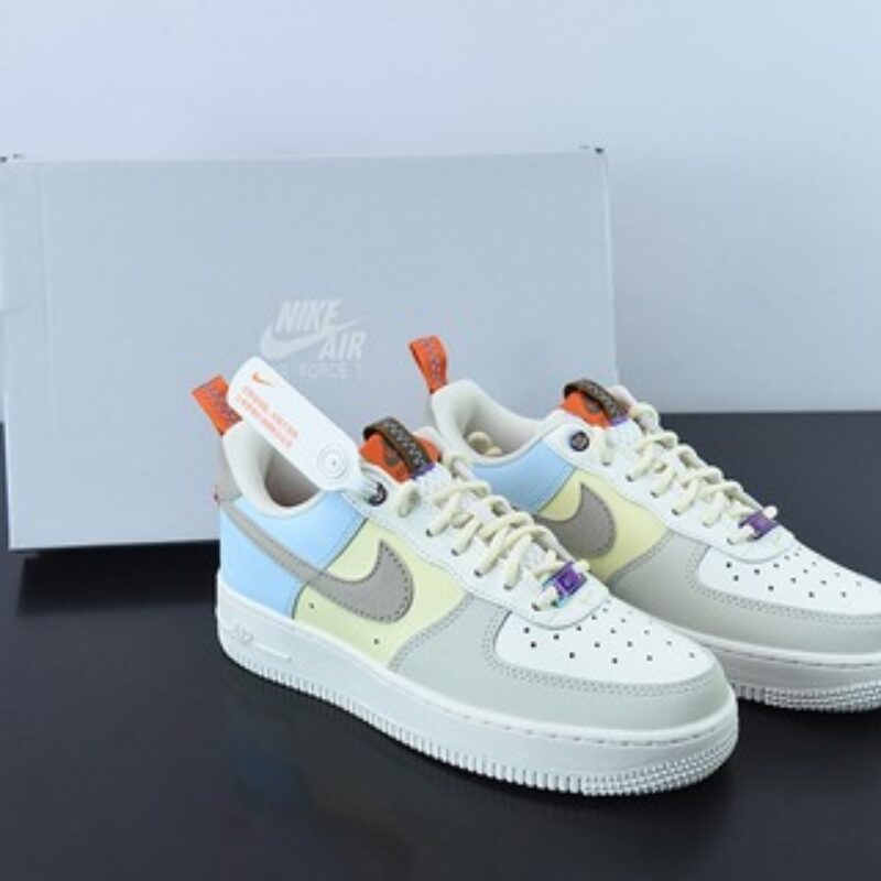 Nike Air Force 1 Low 奶白蓝红拼接 空军一号低帮运动休闲百搭板鞋 货号：DX6042-111