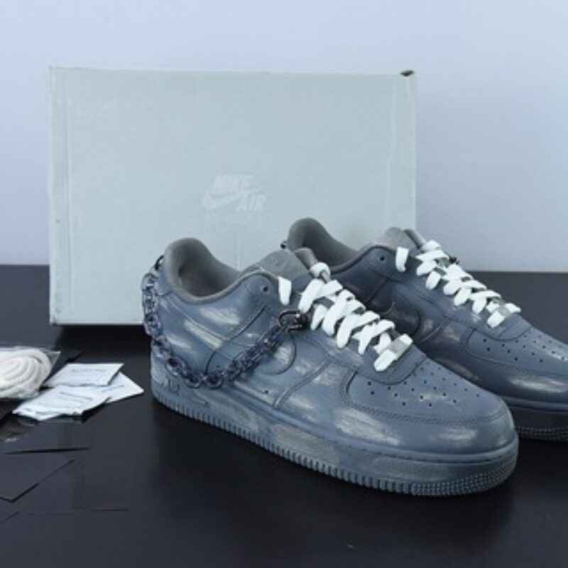 Nike Air Force 1 Low 浸染 酒精刮刮乐 ”灰黑“男女同款休闲板鞋 货号：CW2288-111