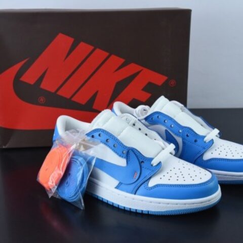 Air Jordan 1 LOW  OG 低帮倒勾  OW白蓝休闲板鞋 反向脚趾货号：CZ0790-148