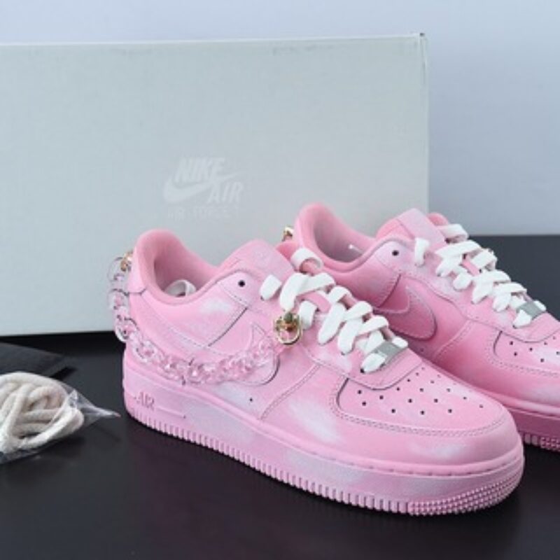Nike Air Force 1 Low 07 粉色水晶链 空军一号低帮休闲板鞋 官方货号：DD8959 100