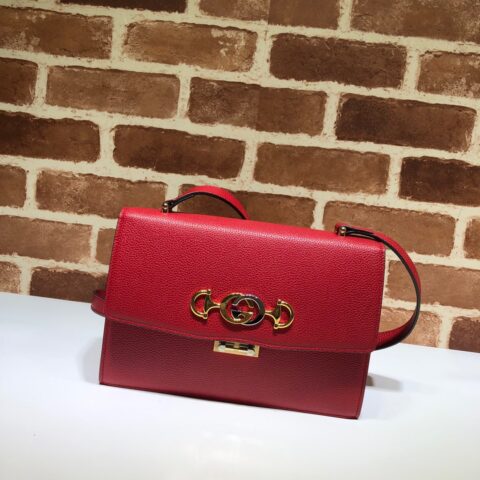 GUCCI古驰马衔扣1955系列荔枝纹皮肩背包576388