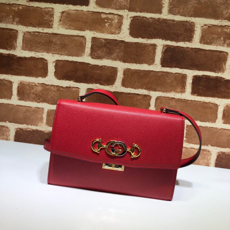 GUCCI古驰马衔扣1955系列荔枝纹皮肩背包576388