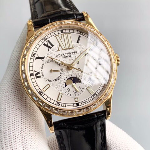 百达 翡丽Patek Philippe 复杂系列六针男表原装进口9100星期月份月相动能功能机芯机械表