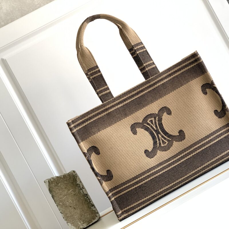 CELINE赛琳CABAS THAIS凯旋门刺绣印花织物购物袋196762