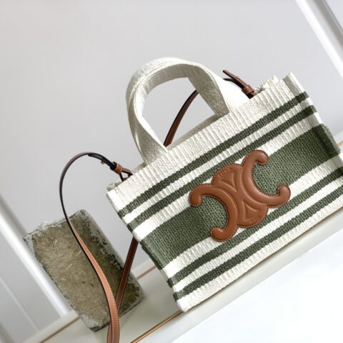 CELINE赛琳CABAS THAIS小号CELINE条纹织物手袋199162