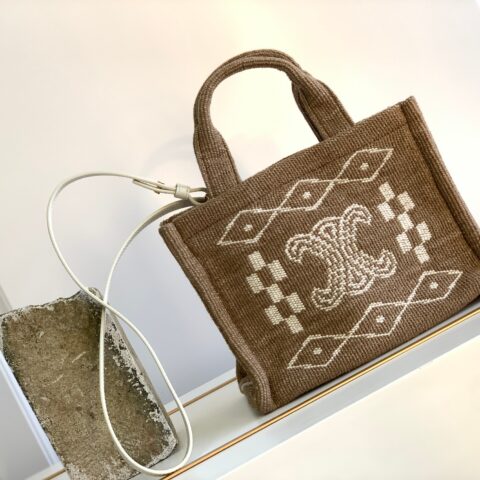 CELINE赛琳CABAS THAIS小号TRIOMPHE织物托特包