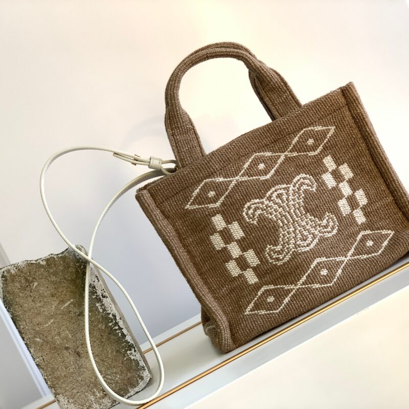 CELINE赛琳CABAS THAIS小号TRIOMPHE织物托特包