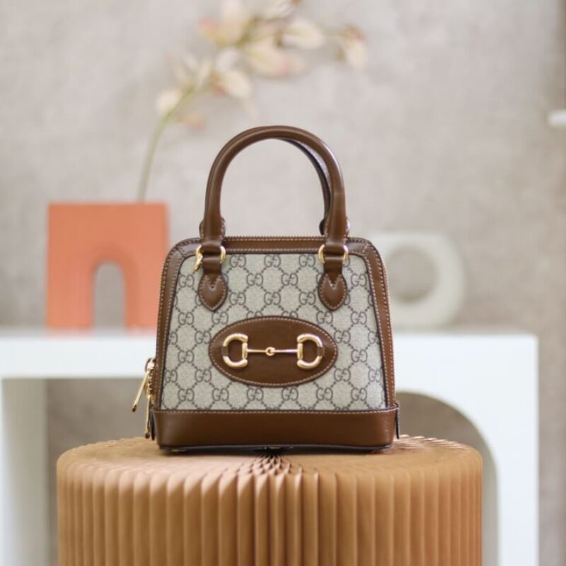 GUCCI 1955马衔扣系列Mini贝壳包 640716棕色