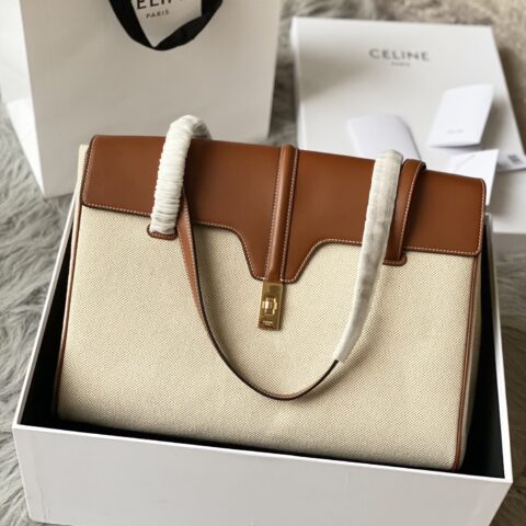 CELINE赛琳进口帆布拼小牛皮通勤休闲两用包