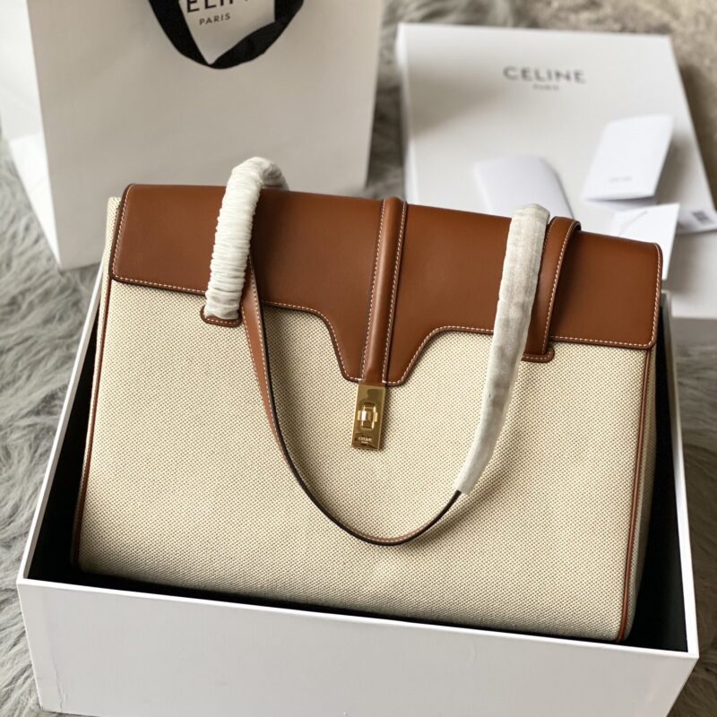 CELINE赛琳进口帆布拼小牛皮通勤休闲两用包