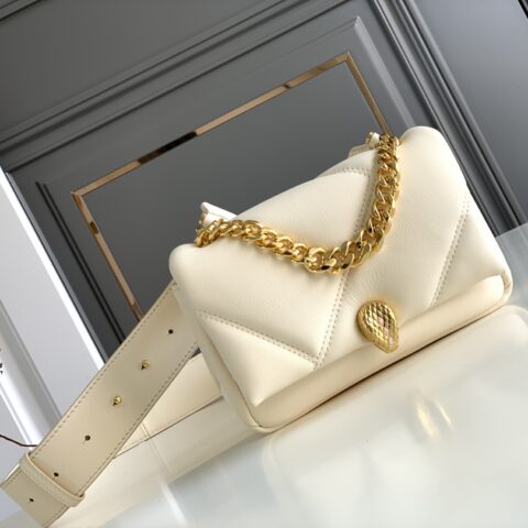 BVLGARI宝格丽马特拉塞凸纹几何图案小牛皮斜挎包291085