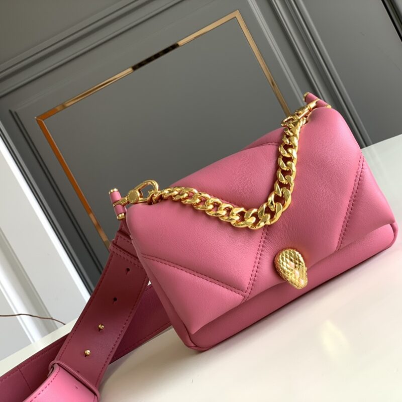 BVLGARI宝格丽马特拉塞凸纹几何图案小牛皮斜挎包291085