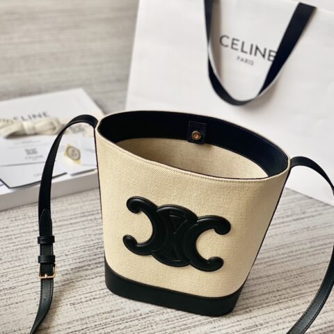 CELINE赛琳凯旋门立体大logo CUIR TRIOMPHE水桶包198243