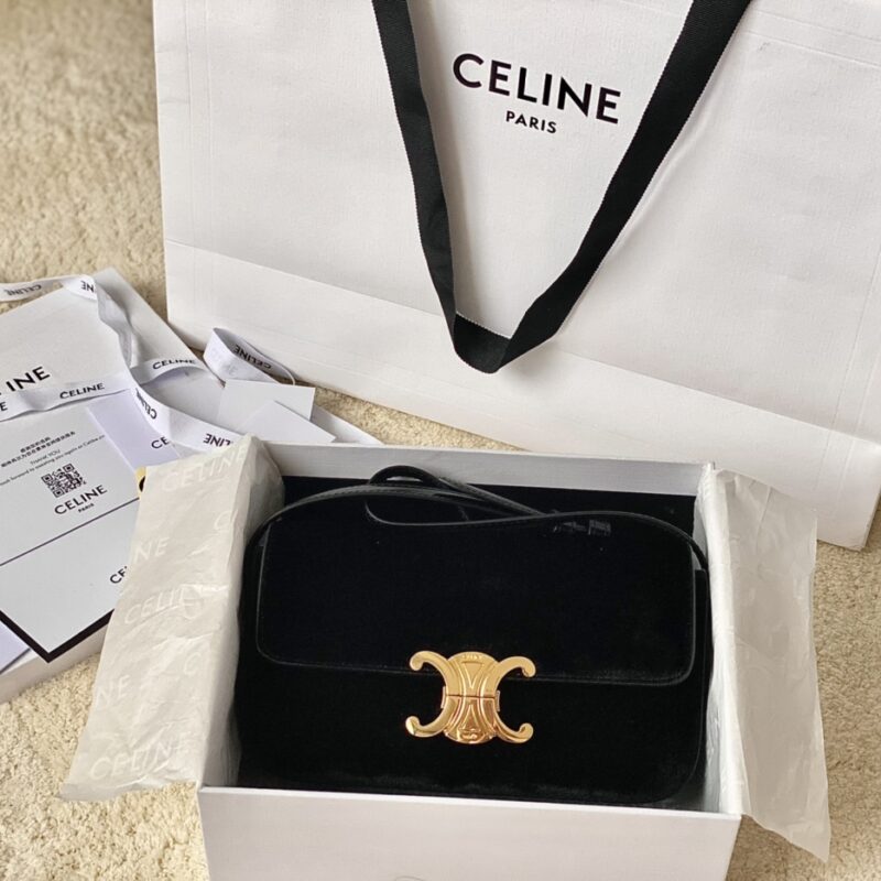 CELINE赛琳最新款凯旋门丝绒材质腋下包194143