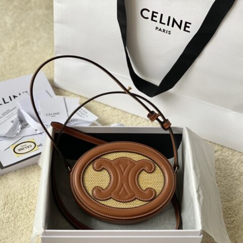 CELINE赛琳经典编织搭配牛皮小月饼包101703