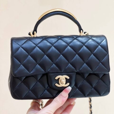 CHANEL 22b秋冬新款预告系列金属手柄cf mini handle AS2431