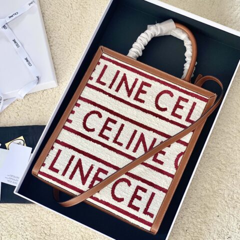 CELINE赛琳通体印花织物牛皮革CABAS小号购物袋19208