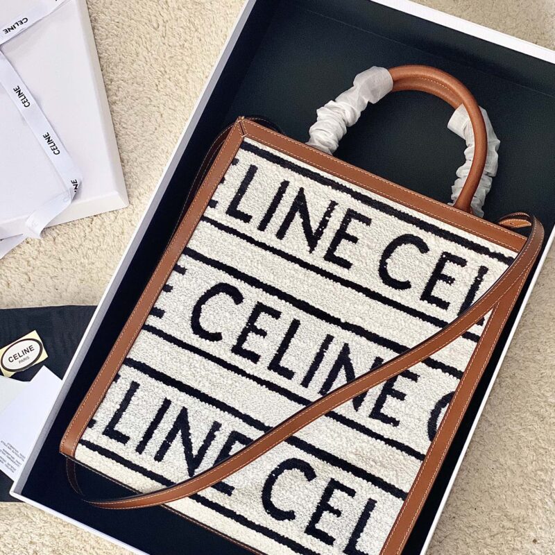 CELINE赛琳通体印花织物牛皮革CABAS小号购物袋19208