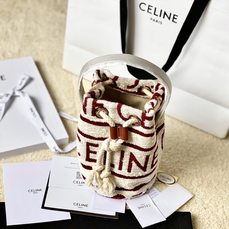 CELINE赛琳TEEN CELINE通体印花织物牛皮革抽绳包196532