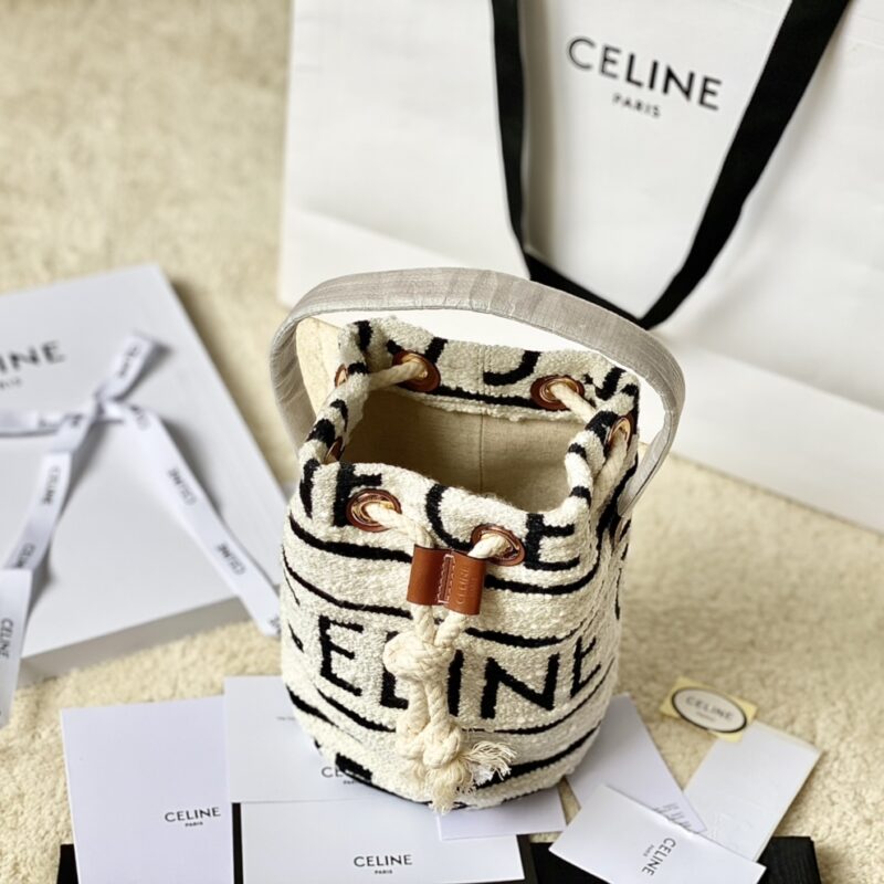CELINE赛琳TEEN CELINE通体印花织物牛皮革抽绳包196532