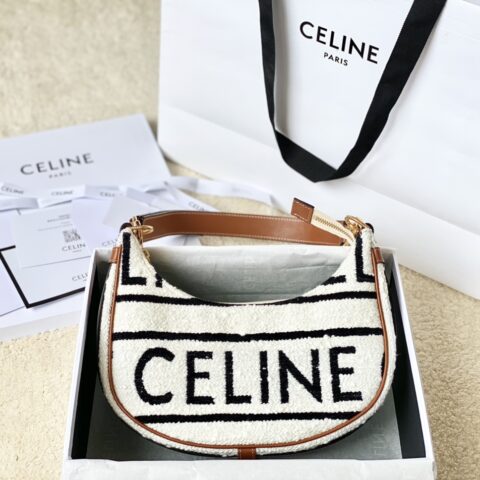 CELINE赛琳黑白字母织物AVA手袋193953