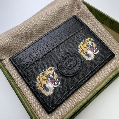 GUCCI古驰饰老虎印花卡包673002