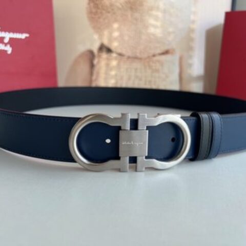 Ferragamo菲拉格慕  精品8字专柜版型金属扣男士3.5cm腰带