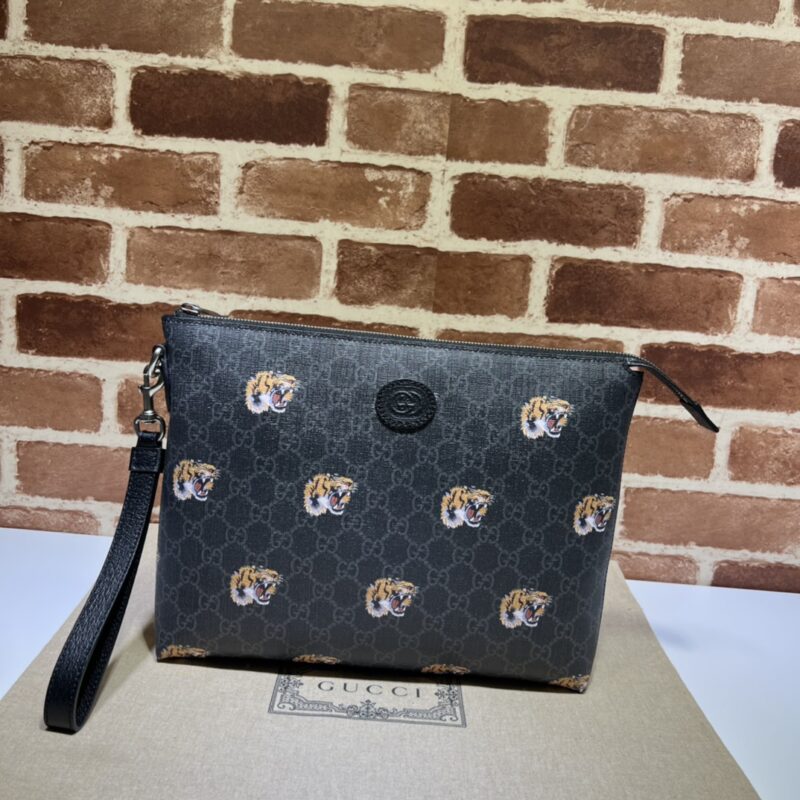 GUCCI古驰GG 老虎印花手拿包709057
