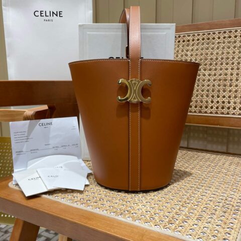 CELINE BUCKET TRIOMPHE 25CM 水桶包 199913焦糖色