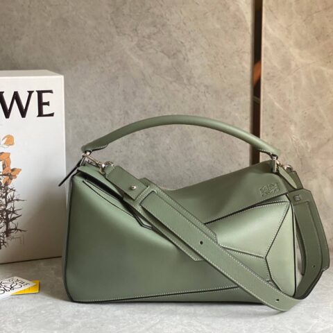 LOEWE Puzzle 35CM BAG 大号情侣款几何包 0159豆绿