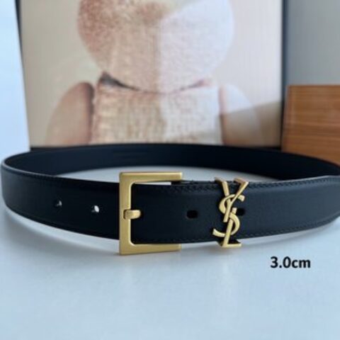 圣罗兰YSL   精工雕花金属扣女款3.0cm腰带