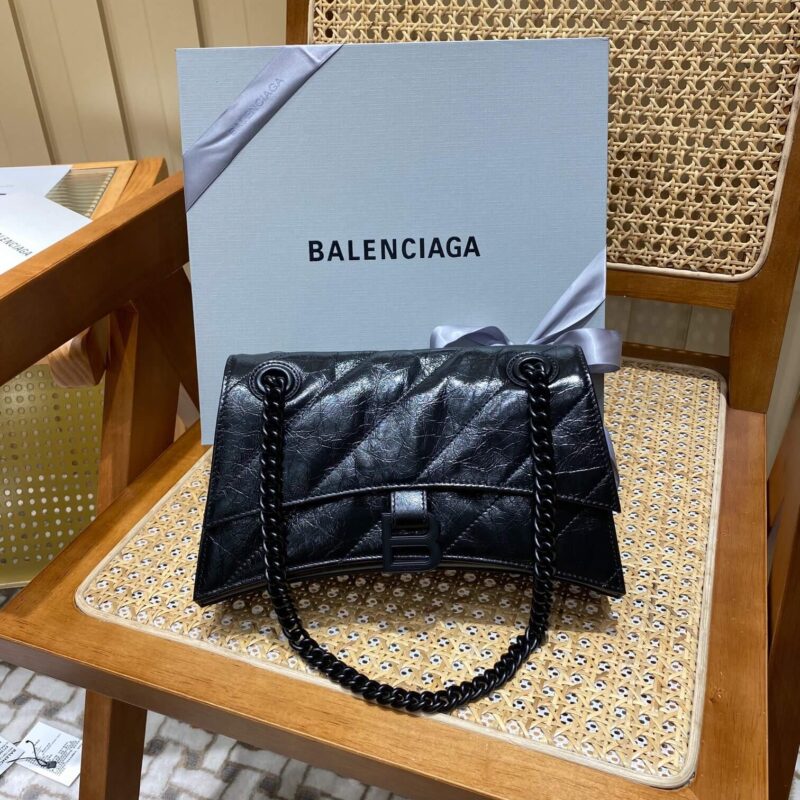 Balenciaga Crush 25CM 沙漏包 716351黑色/黑扣