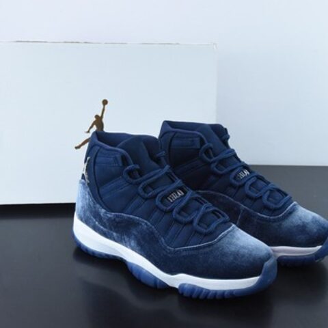 Air Jordan 11 Velvet "Midnight Navy" AJ11 乔11灯芯绒午夜蓝高帮男女同款篮球鞋 货号AR0715-441