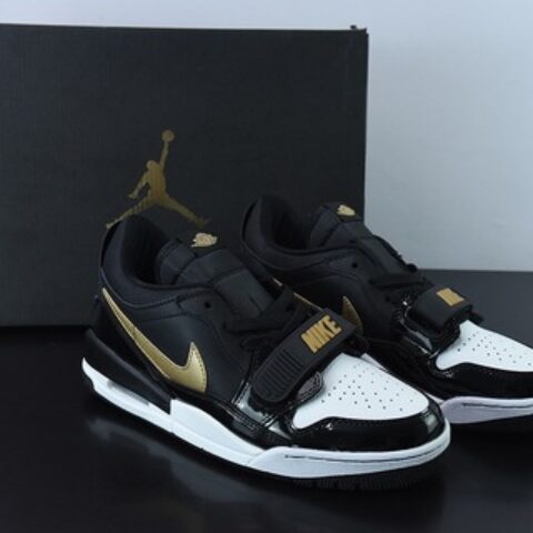 Air Jordan Legacy AJ312 头层 魔术贴三合一板鞋 “漆皮黑金” 货号：CD7069 071