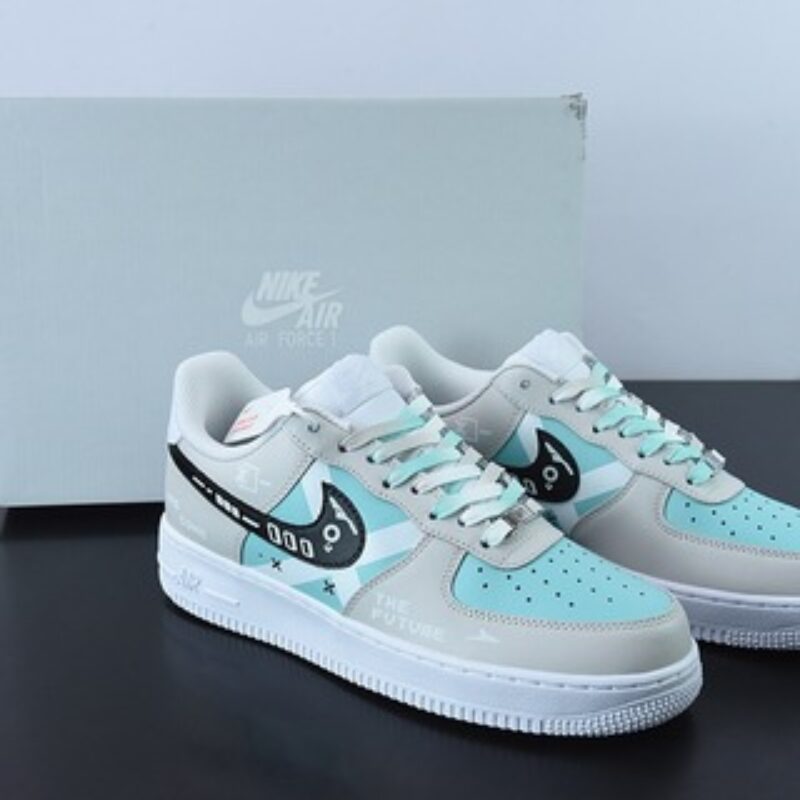 Nike Air Force 1  Low ’07 未来科技 灰蓝 空军一号低帮休闲板鞋 货号：CW2288-111