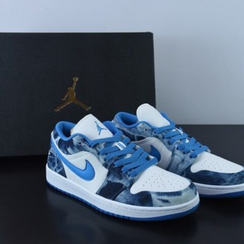 Air Jordan 1 Low 水洗单宁 牛仔蓝 AJ1乔1低帮休闲板鞋 货号：DM8947 100