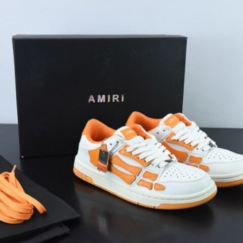 埃米尔/AMIRI Skeleton Low-Skel top Sneakers 骨骼系列低帮皮革白橙脚骨头”202886M232-147