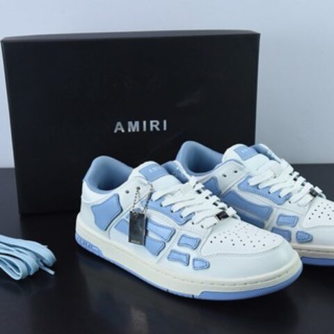 埃米尔/AMIRI Skeleton Low-Skel top Sneakers 骨骼系列低帮“皮革白浅蓝脚骨头”202886M232-148