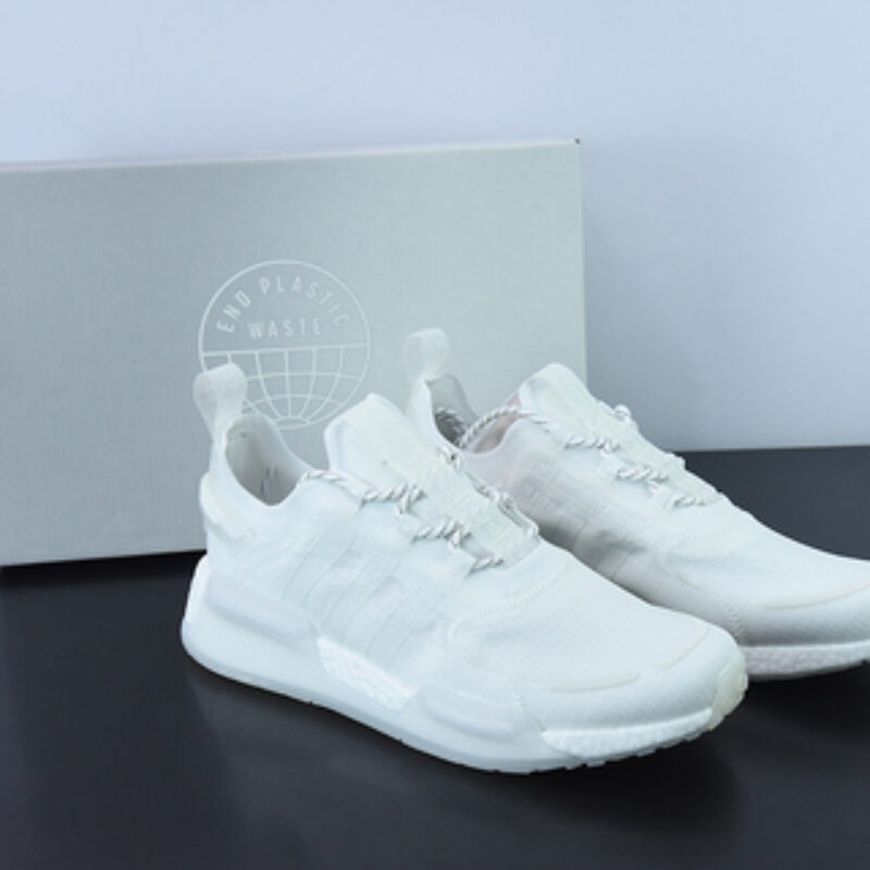 阿迪达斯Adidas NMD_V3 Boost"OG White"飞织系列低帮爆米花缓震百搭休闲运动跑步鞋“纯白”GX3374