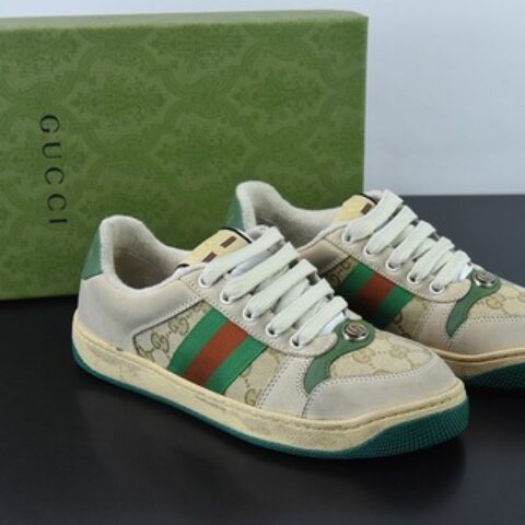 Gucci 古驰  Screener GG珐琅 复古做旧小脏板鞋