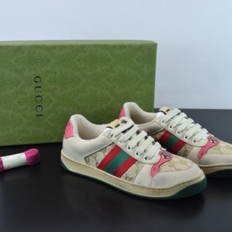 Gucci 古驰  Screener GG珐琅 复古做旧小脏板鞋